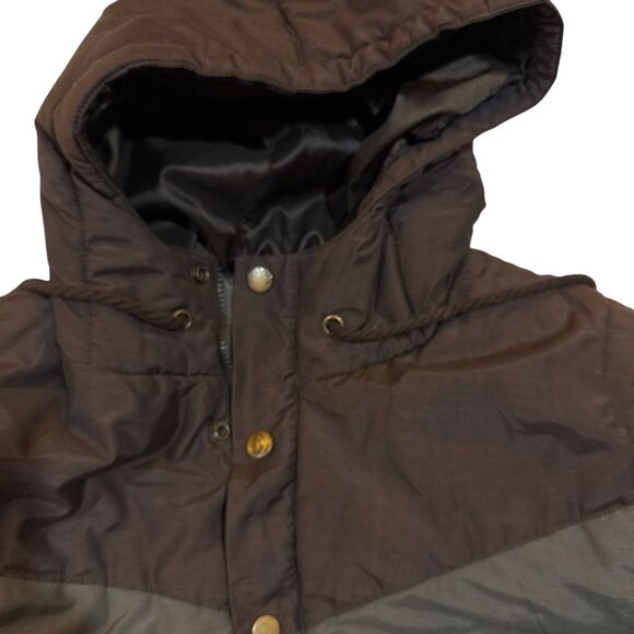 Volcom Workwear Men’s Hooded Quilted Jacket M Olive Drab Brown Mountain Lining - Picture 7 of 16